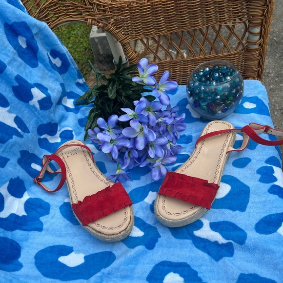 Orange- Red Wedge sandels new never worn - Picture 4 of 4